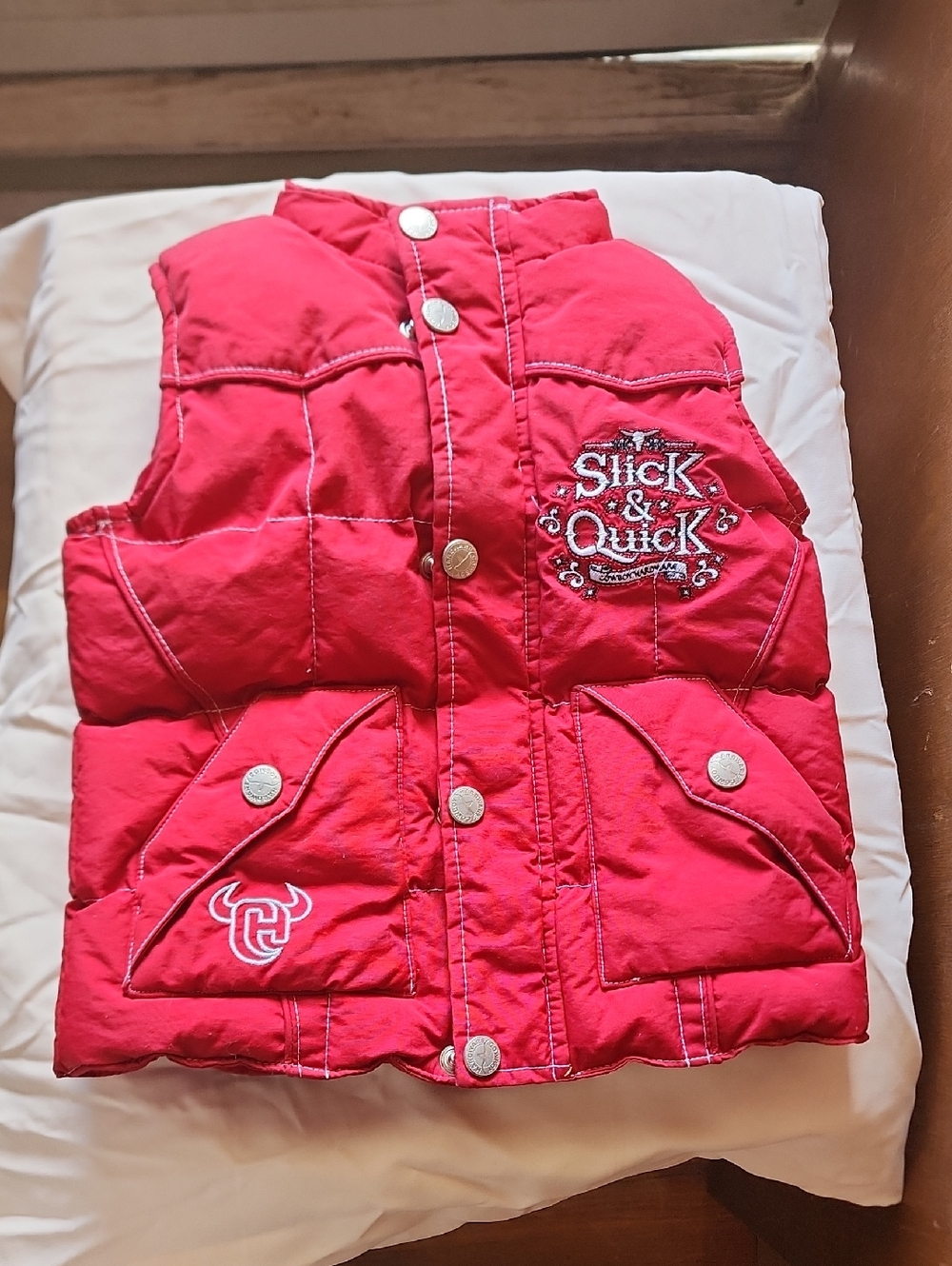 SLICK & QUICK COWBOY HARDWARE  Boys Red Puffy Vest 2T
